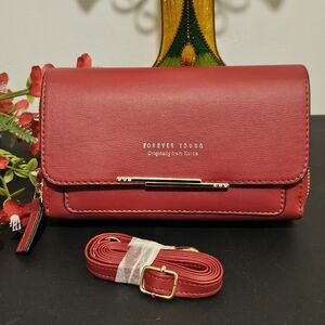 Crossbody Wallet Purse by Forever Young - (Red)